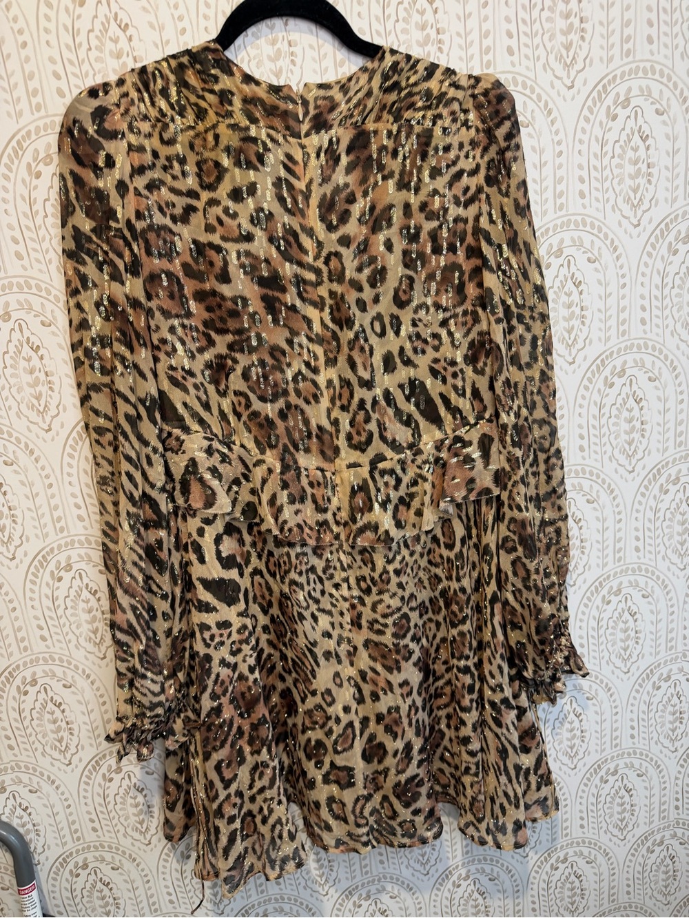 The Kooples Paris size 2 Animal / Cheetah Print Long Sleeve Shimmery Dress - Picture 5 of 10